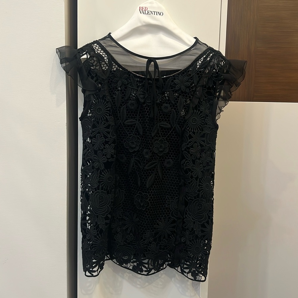 Red Valentino Embroidered Lace Top size 40